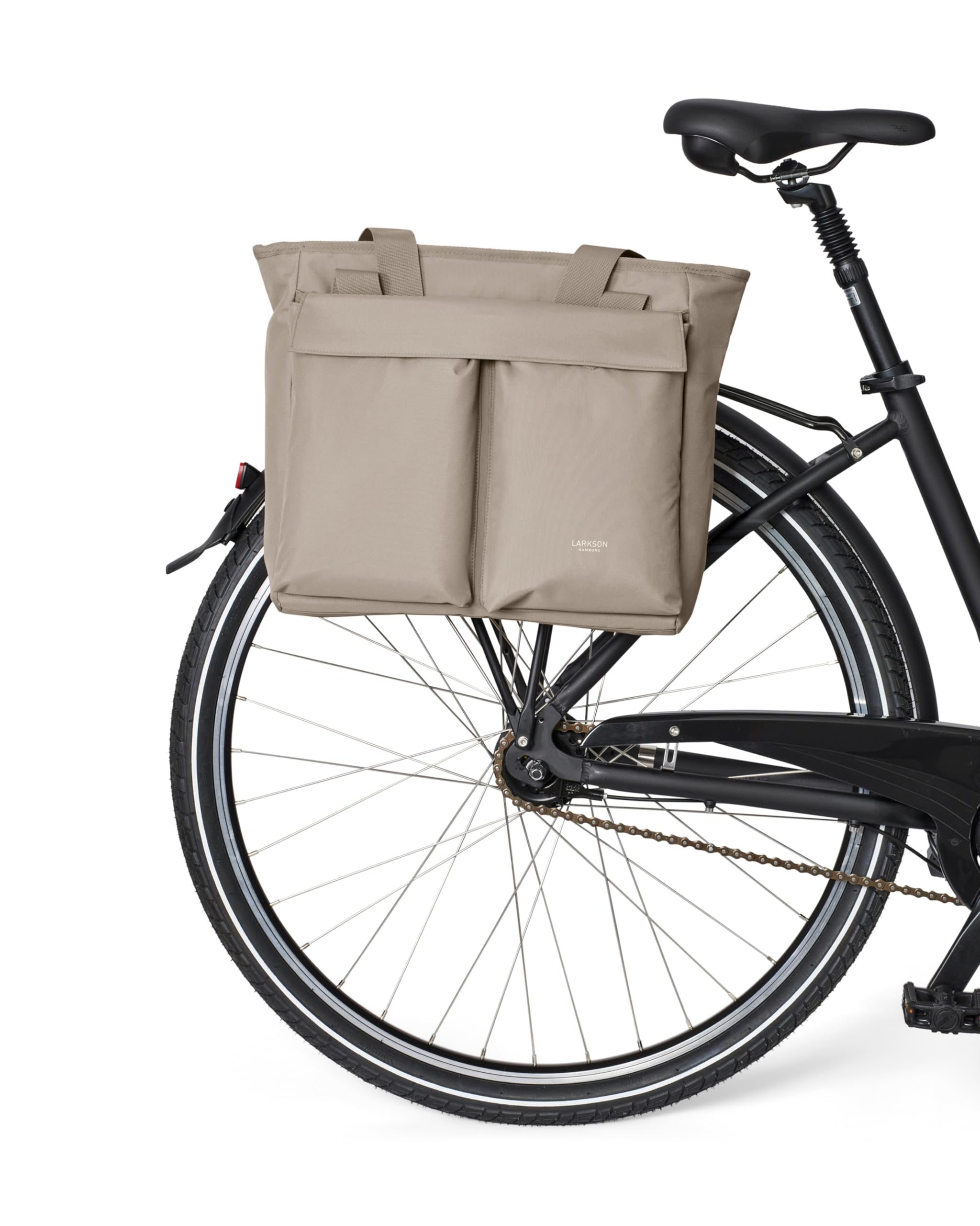 LARKSON Bolsa para Portaequipajes Mujer y Hombre Gris - Nova Bike - Shopper Bag 2 en 1 para Bicicleta y Alforja - Bolsa Trasera de la Compra para Portaequipajes - Repelente al Agua