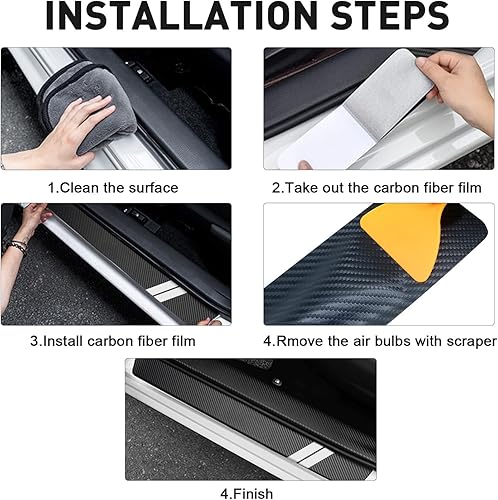 Vista 33 de Protector de umbral de puerta para Dodge Charger Challenger Durango, accesorios para umbral de puerta de automóvil con raspador de plástico, Blanco