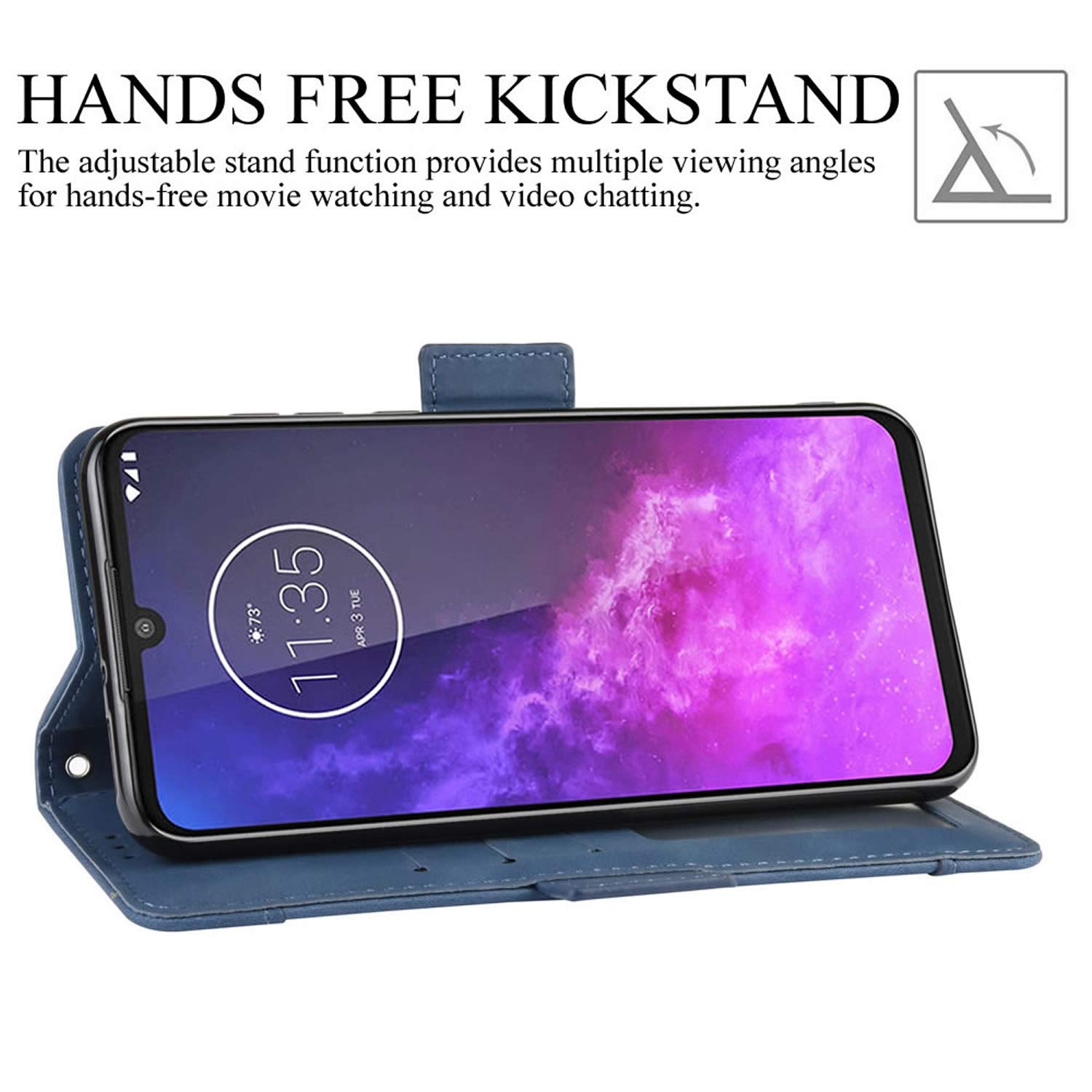 Sunrive Cover Per motorola one zoom, Custodia con supporto di stand e in Pelle artificiale per carte di credito Portafoglio Flip Chiusura Magnetica Protettiva bumper(modello