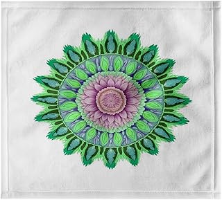 3dRose Abstract Circle Pattern with Floral El...