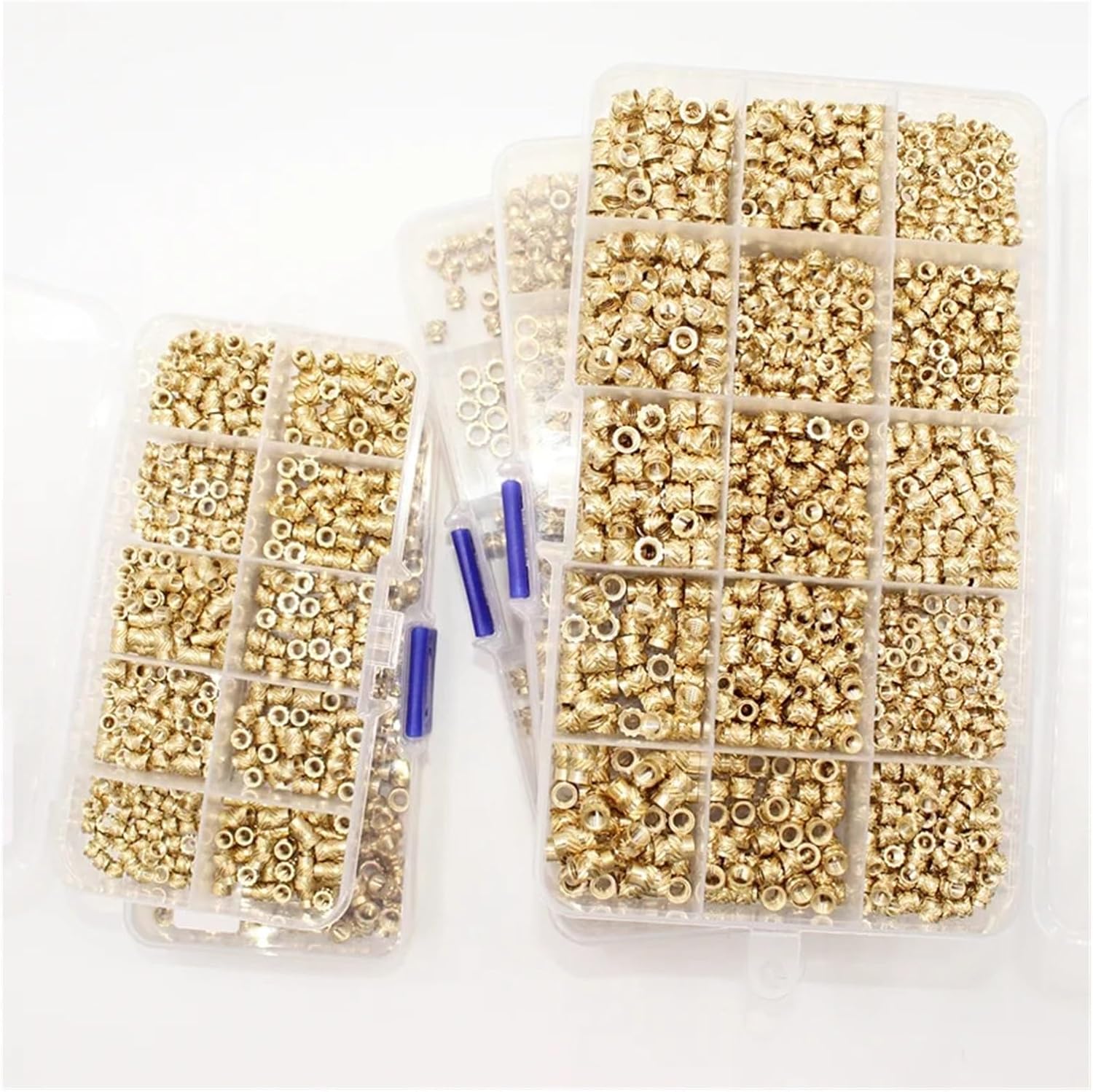 Brass Knurled Nuts Brass Hot Melt Insert Knurled Nut Thread Heat Molding Double Twill Injection Embedment Nut Set for 3D Printer M2 M2.5 M3 M4M5 M6(M2 M3(500PCS))