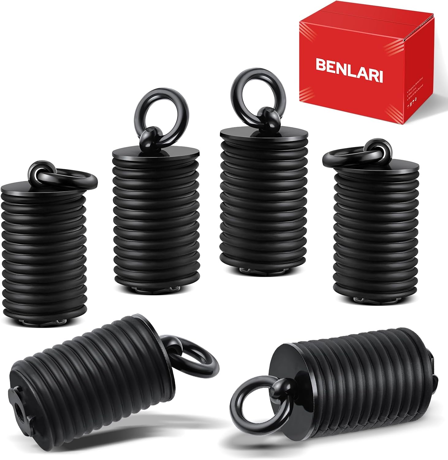 Benlari UTV Tie Down Anchors 1-7/16" Flexible Loop Lock and Ride Iron Ruber Fit for Polaris Ranger General 500 570 1000 XP 900 800 700 2013-2025 with 1-7/16" Hole Black