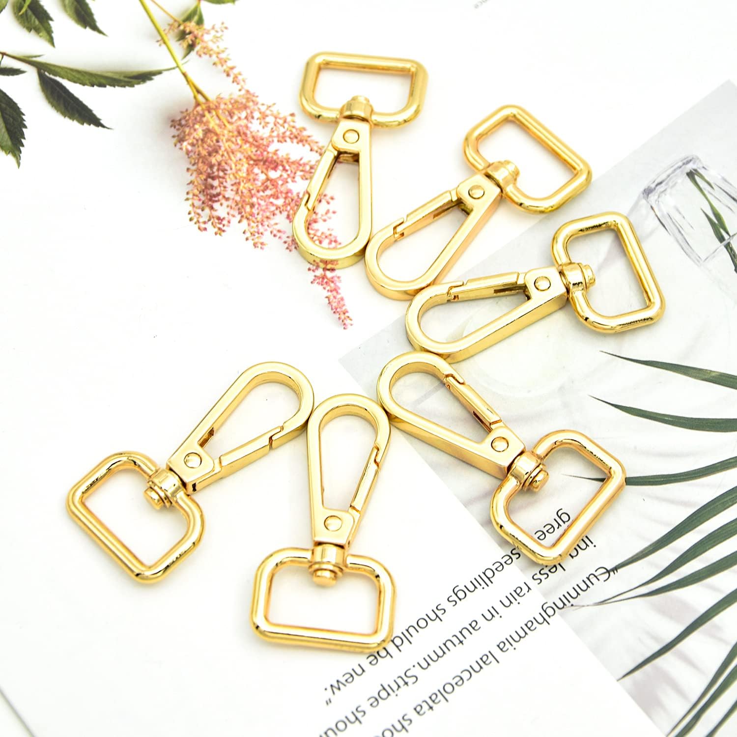 15 Pcs Metal Swivel Lobster Clasp Claw Push Gate Snap Hooks for DIY Crafts Keychain Purse Handbag Making (Gold, 3/4 inch) - Image 3