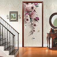 Vista 15 de Adhesivos 3D para puerta, murales para despegar y pegar, diseño de flores, autoadhesivas, removibles, de PVC, impermeable, póster para dormitorio