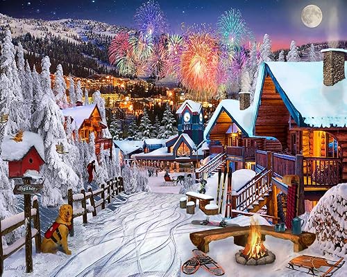 Vermont Christmas Company Rompecabezas de 1000 piezas para parque infantil de invierno