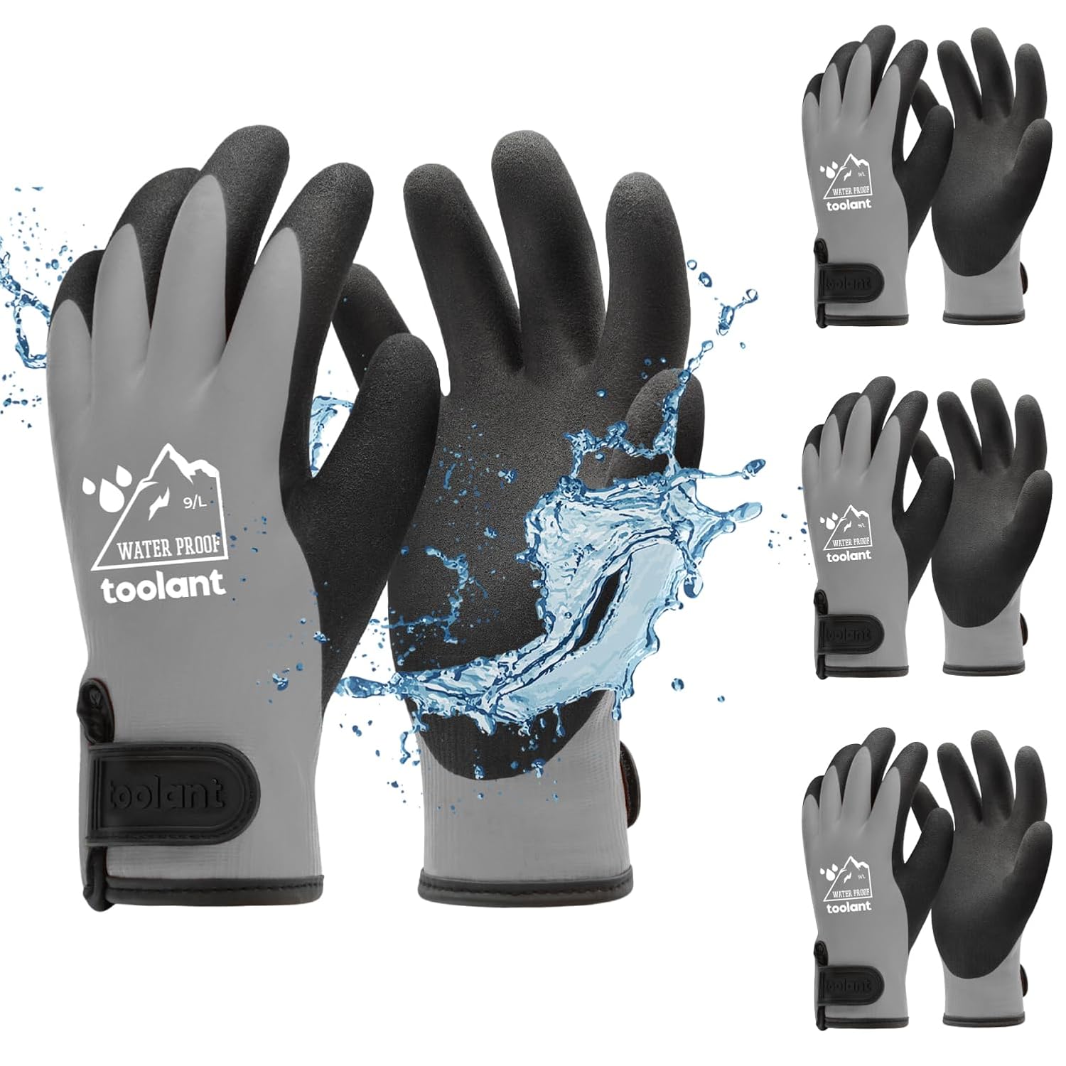 toolant 100% Waterproof Winter Work Gloves, 3 Pairs