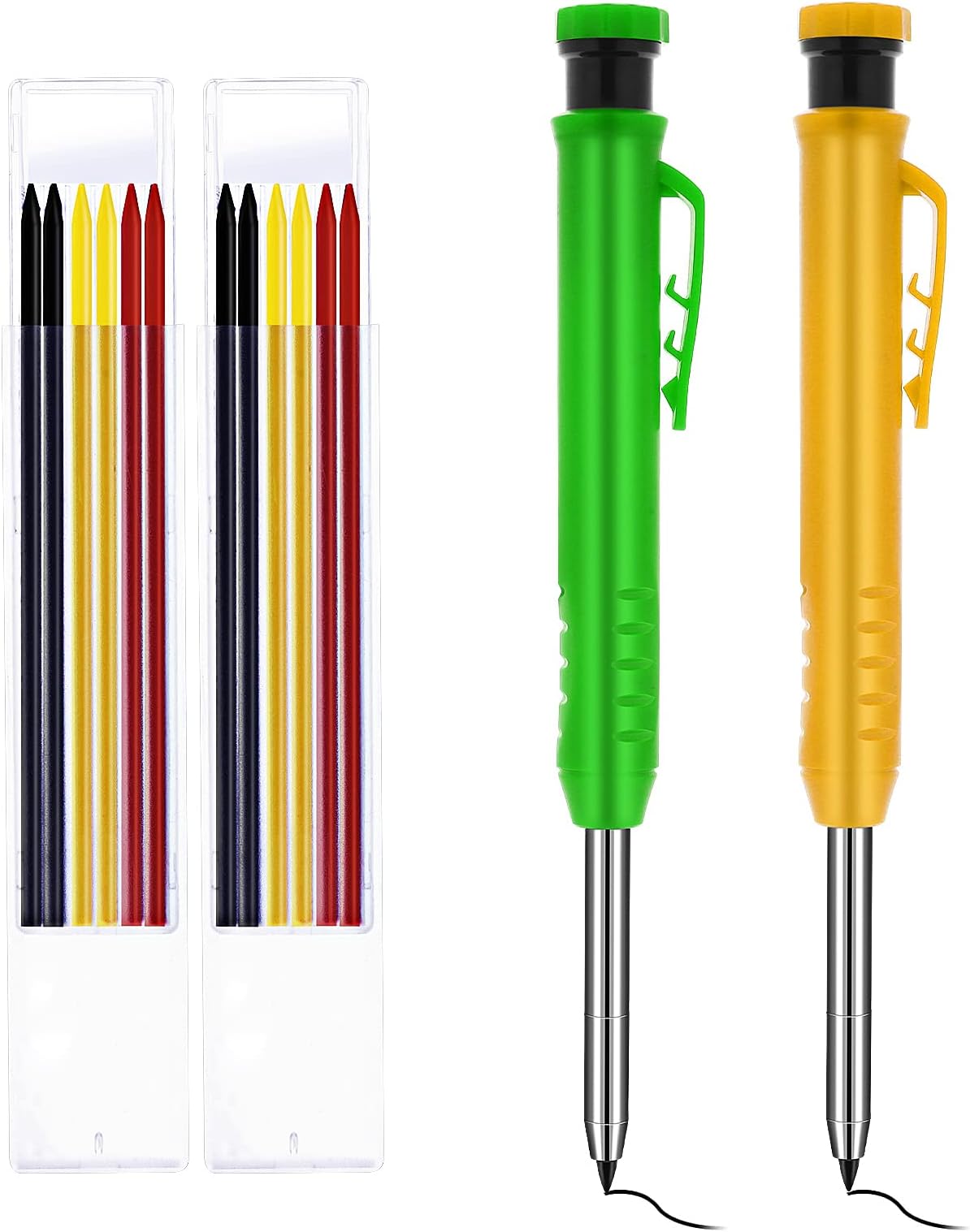 3 Stück Tieflochmarker / Zimmermannsbleistift – 30 Mm Spitze, Nachfüllbar, Wasserfeste Tinte