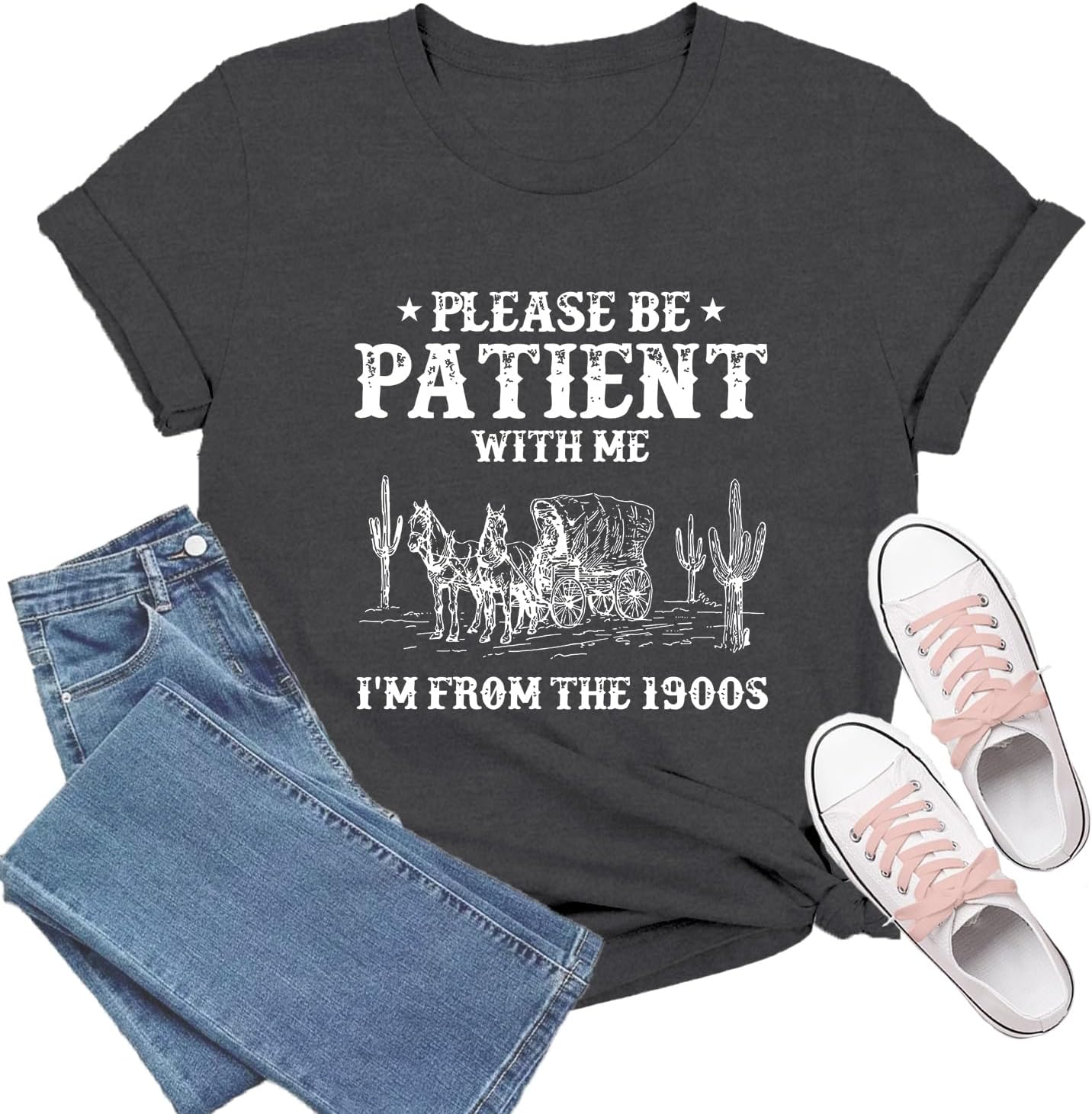 Western Shirts for Women Please Be Patient with Me Im from The 1900s Shirt Vintage Tee Top