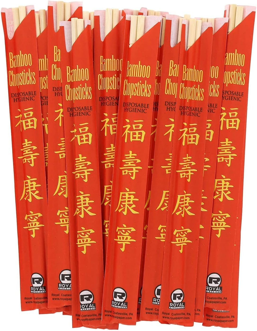 Premium Disposable Bamboo Chopsticks Sleeved and Separated (Bag of 200 Pair)