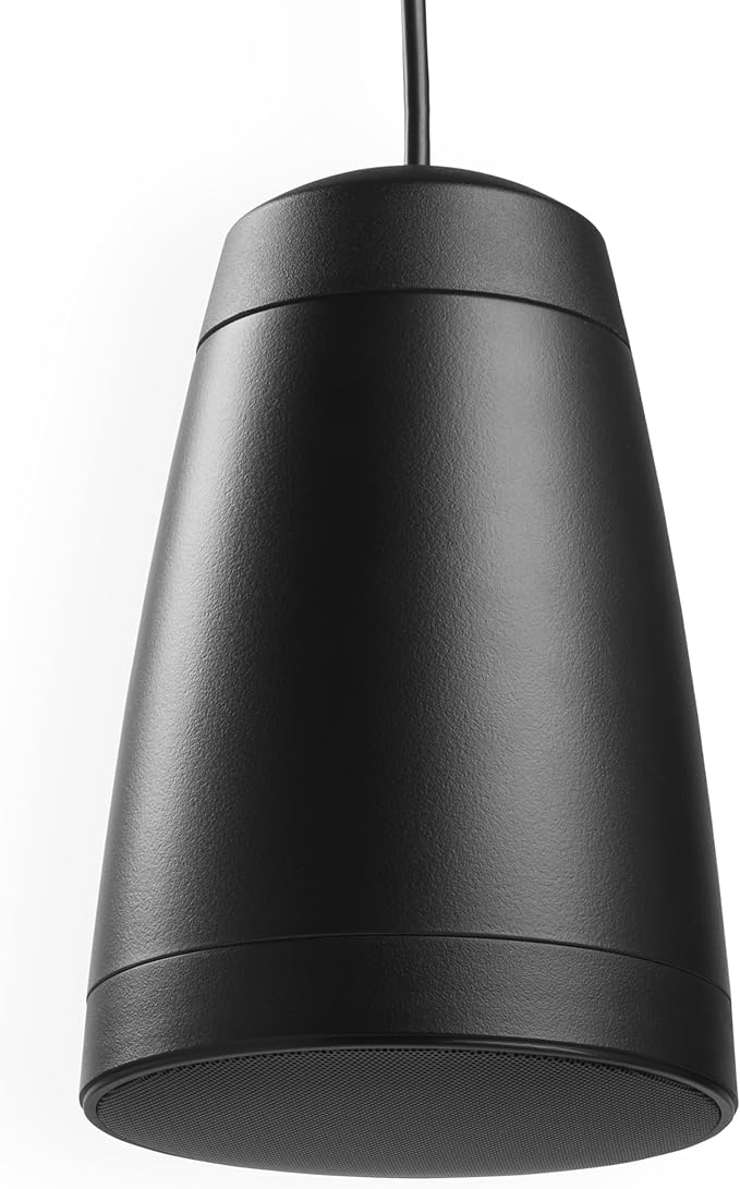 Power Dynamics Purity4B, Haut Parleur Suspendu Noir 20W 100V, 2 Voies Enceinte Plafond Pendulaire pour Sonorisation de Commerces Restaurants Bars et Espaces publics