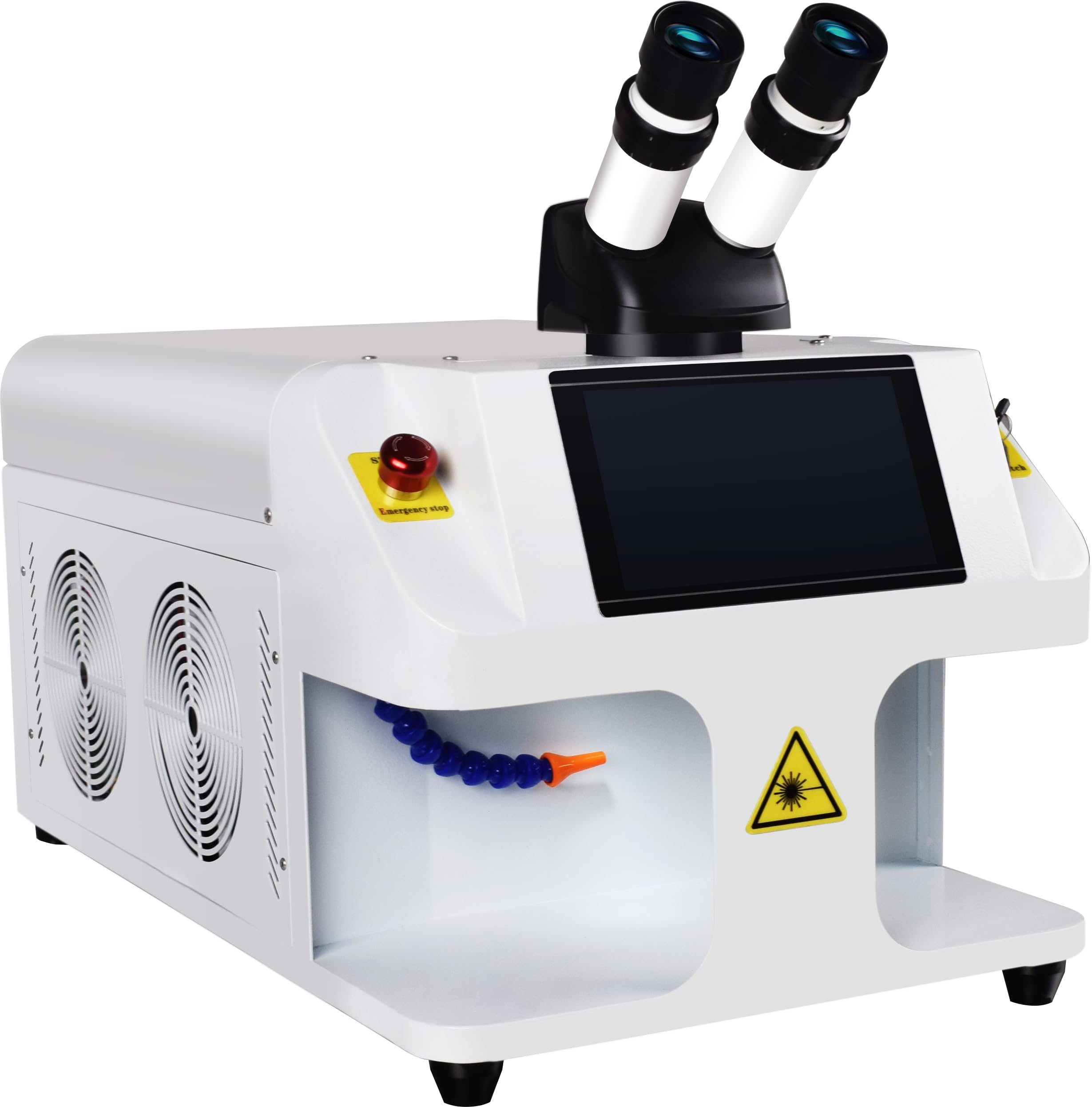 150W Soldador Láser de Pulsos para Joyería, Pantalla Táctil 17.8 cm con Microscopio 10X y CCD, Máquina de Soldadura Láser para Oro Plata Platino, para Reparación de Anillos y Cadenas, CE, 220V