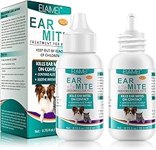 2pcs Ear Care for Dogs, Mite Treatment for Dogs, Relieves Fungal Infections, Alleviates Suffering Due to Mites, Wax and Dirt, for Puppies, Cats and Dogs