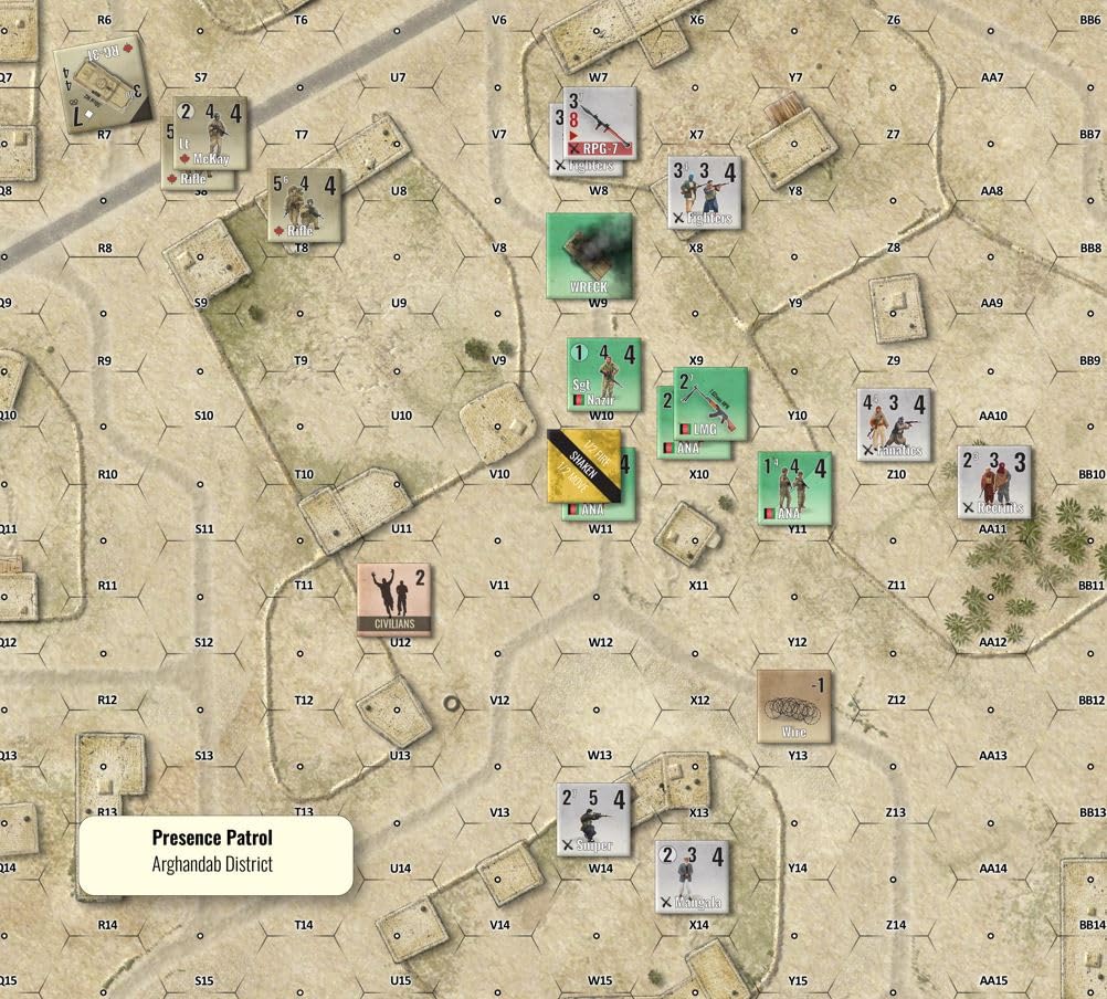 Modern Tactics #1 - Afghanistan | Gioco di guerra tattico a livello di plotone con 20 scenari, combattimento Hex e contatore, Solo/2 giocatori, Simulazione di guerra moderna