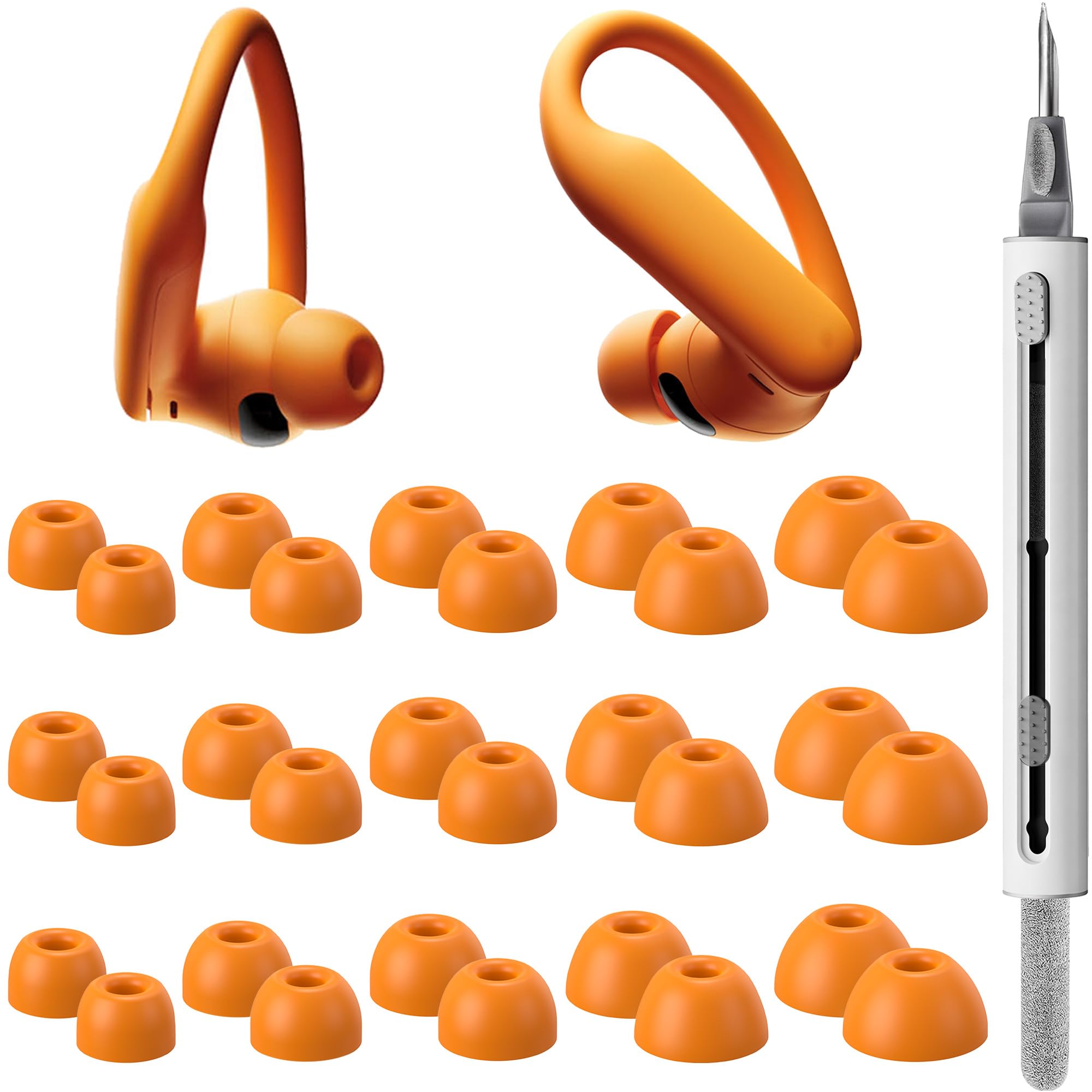 AYNSRTN 15 Pairs Ear Tips for Powerbeats Pro 2, Replacement EarTips Accessories for Beats Pro 2 Earbuds, 5 Sizes (XS/S/M/L/XL), Fit Charging Case, Orange