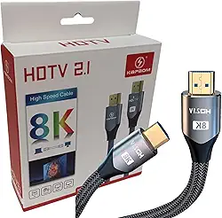 Cabo Hdmi 2.1 8K Ultra Full HD - 144Hz, Áudio e Vídeo, Computador, Televisão, PS5, 48Gbps Dolby Vision UHD Blindado Ultra Resistente PC Console 2 Metros-THREE BROTHERS