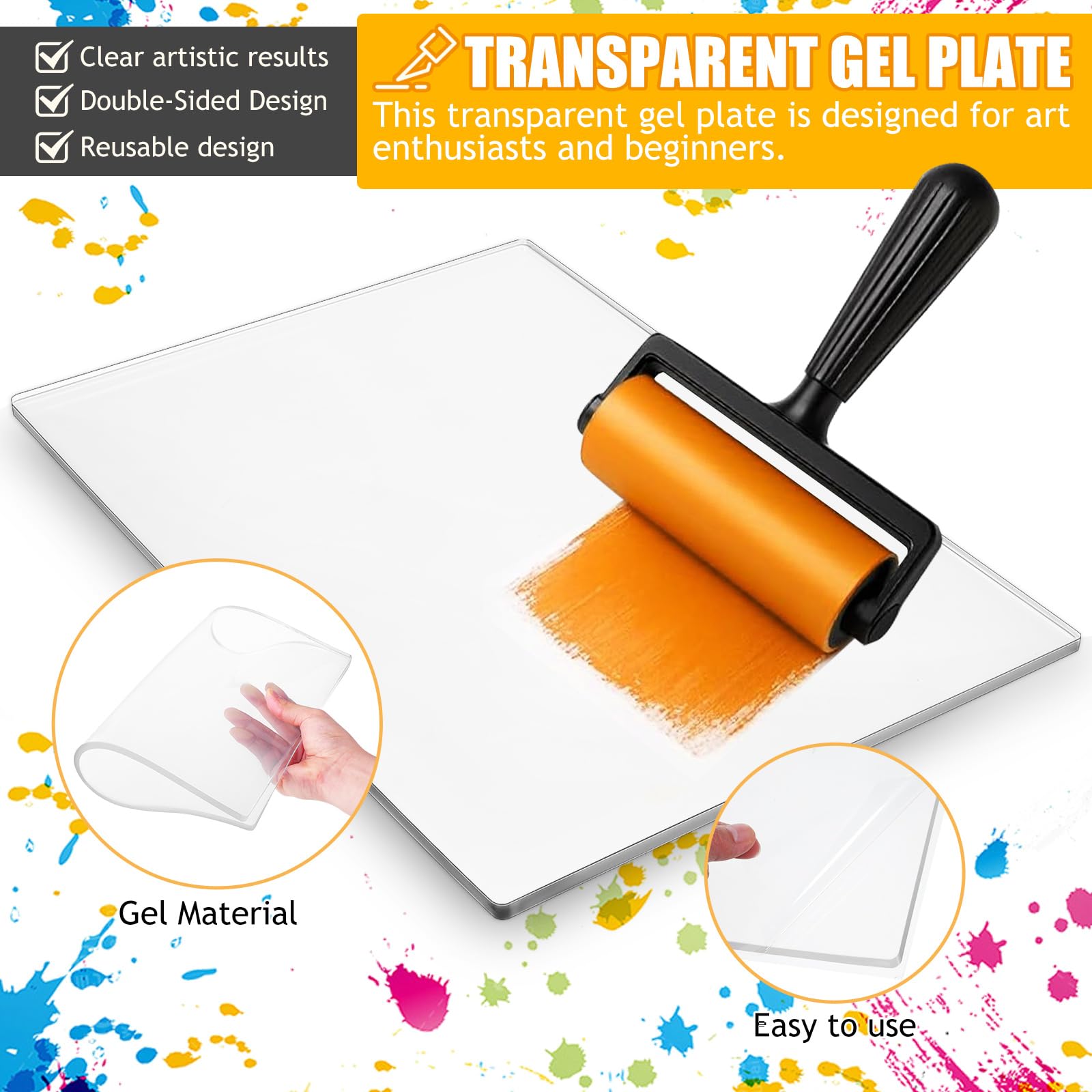 Lastra in Gel A3 per Stampa Artistica e Scrapbooking, Piastra Flessibile Trasparente per attività Creative Fai da Te e Ragazzo Ragazza