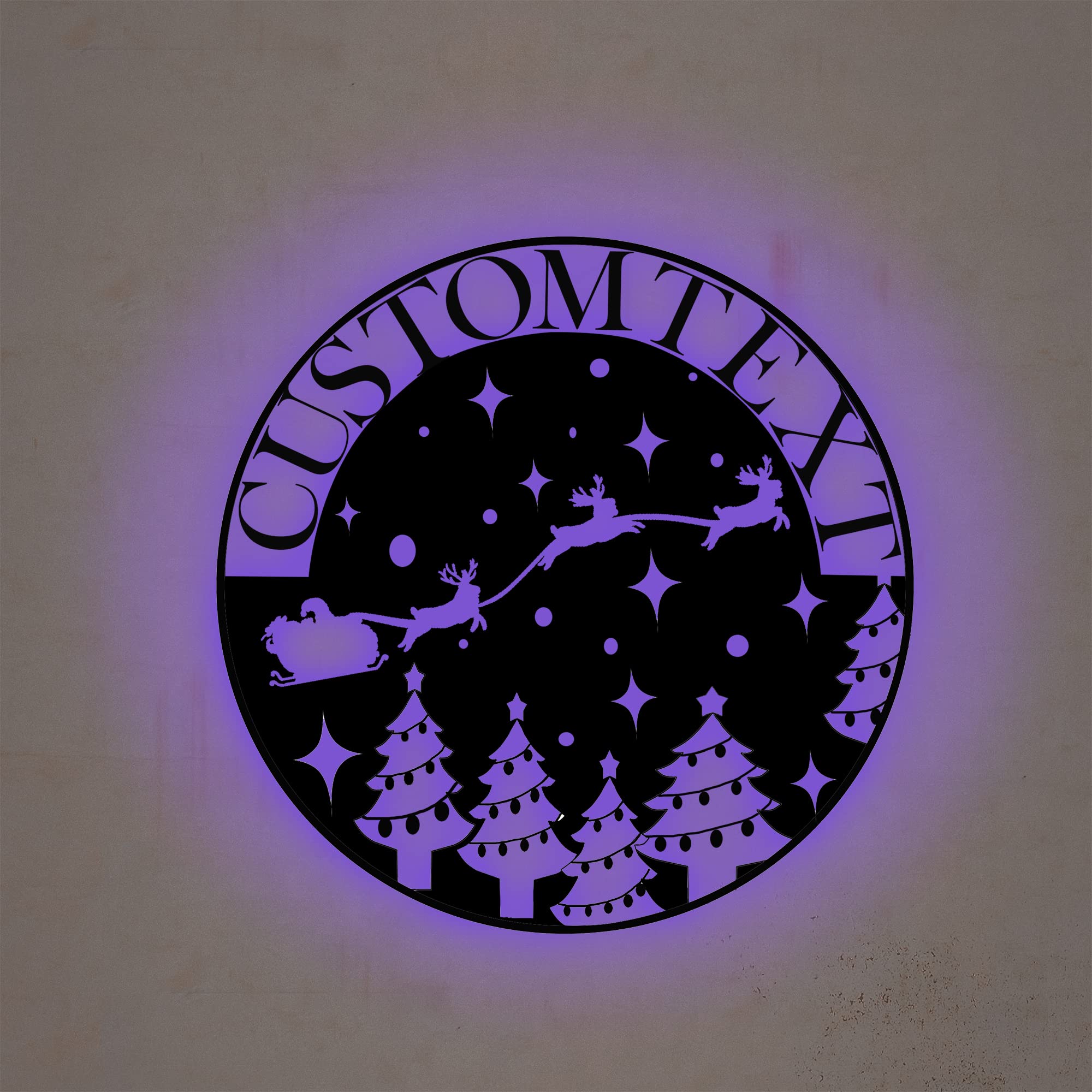Letrero de Metal con Nombre rústico Personalizado con Luces LED, Letrero de Nombre con Monograma de Ciervo de Navidad, decoración de Arte de Pared de Puerta Delantera Personalizada