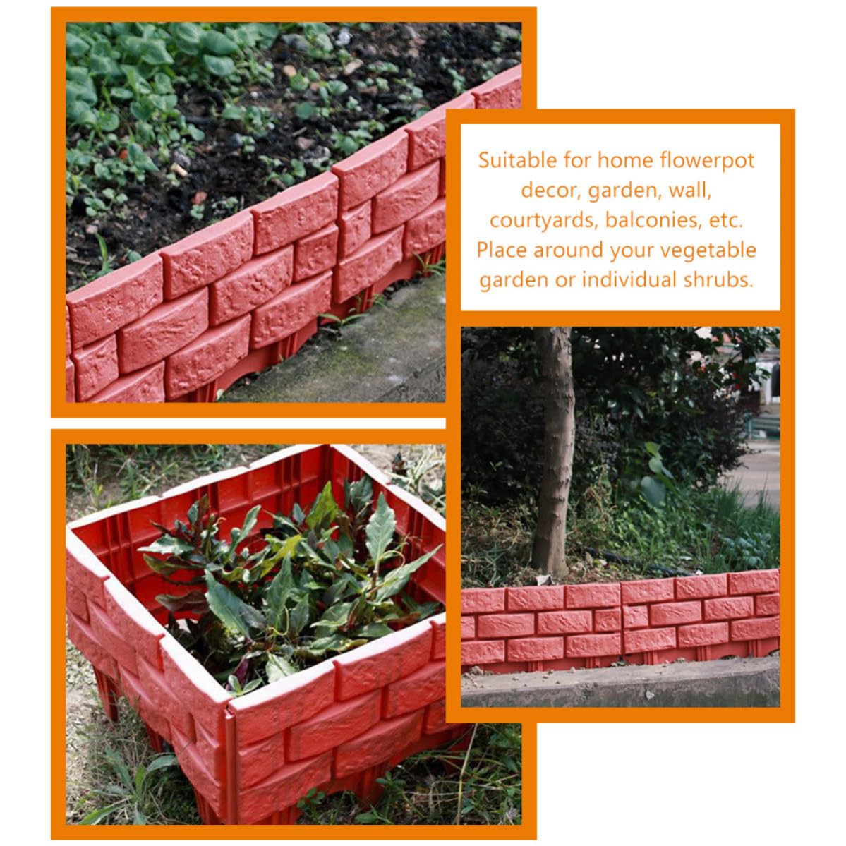 Garneck Recinzione Riutilizzabile da Giardino Decorativa 4 Pezzi in Plastico Stile Pastoral per Bordi Prato e Aiuole per Decorazione Esterna Casa