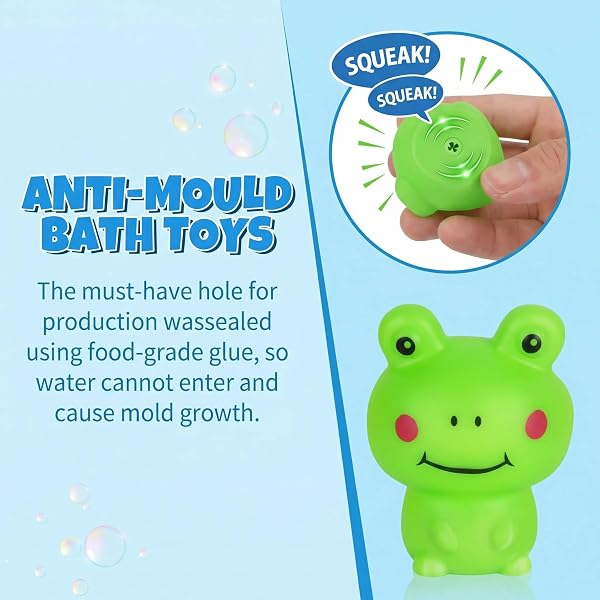 No Hole Mould Free Baby Bath Toys for 1+ Year Old 6Pack Toddler Bath Toys for Babies, Sea Animal Swimming Pool Toy Kids Water Play Toy for Boys Girls - 3