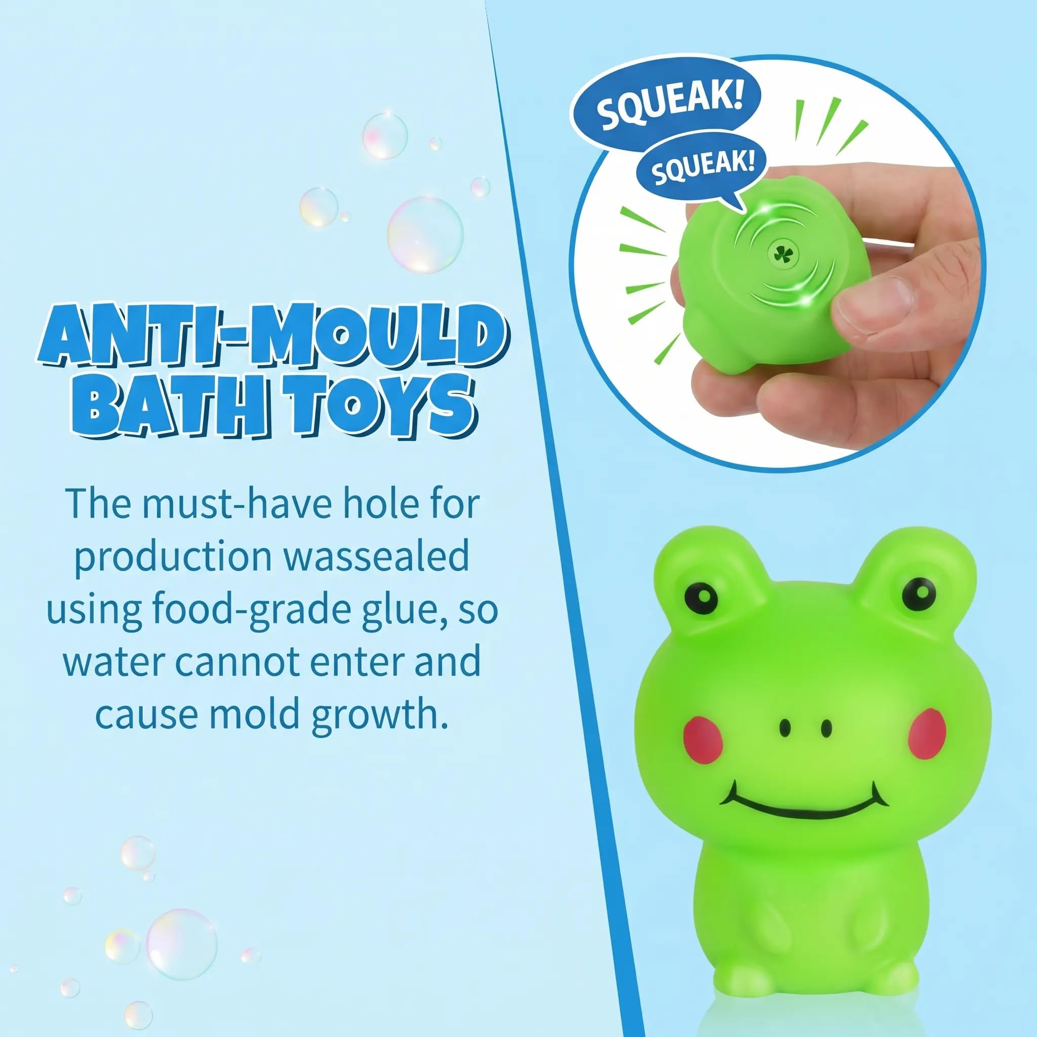 No Hole Mould Free Baby Bath Toys for 1+ Year Old 6Pack Toddler Bath Toys for Babies, Sea Animal Swimming Pool Toy Kids Water Play Toy for Boys Girls — view 3