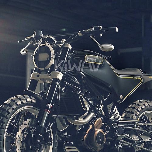 Miniatura 6 de KiWAV Espejos retrovisores laterales para motocicleta, cromados ultrapulidos, ovalados, de forma delgada, de aluminio convexo, resistente, duradero,