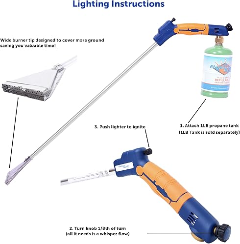 Miniatura 4 de Flame King YSNPQ820S Antorcha de propano quemador de malezas de llama ancha autoencendido