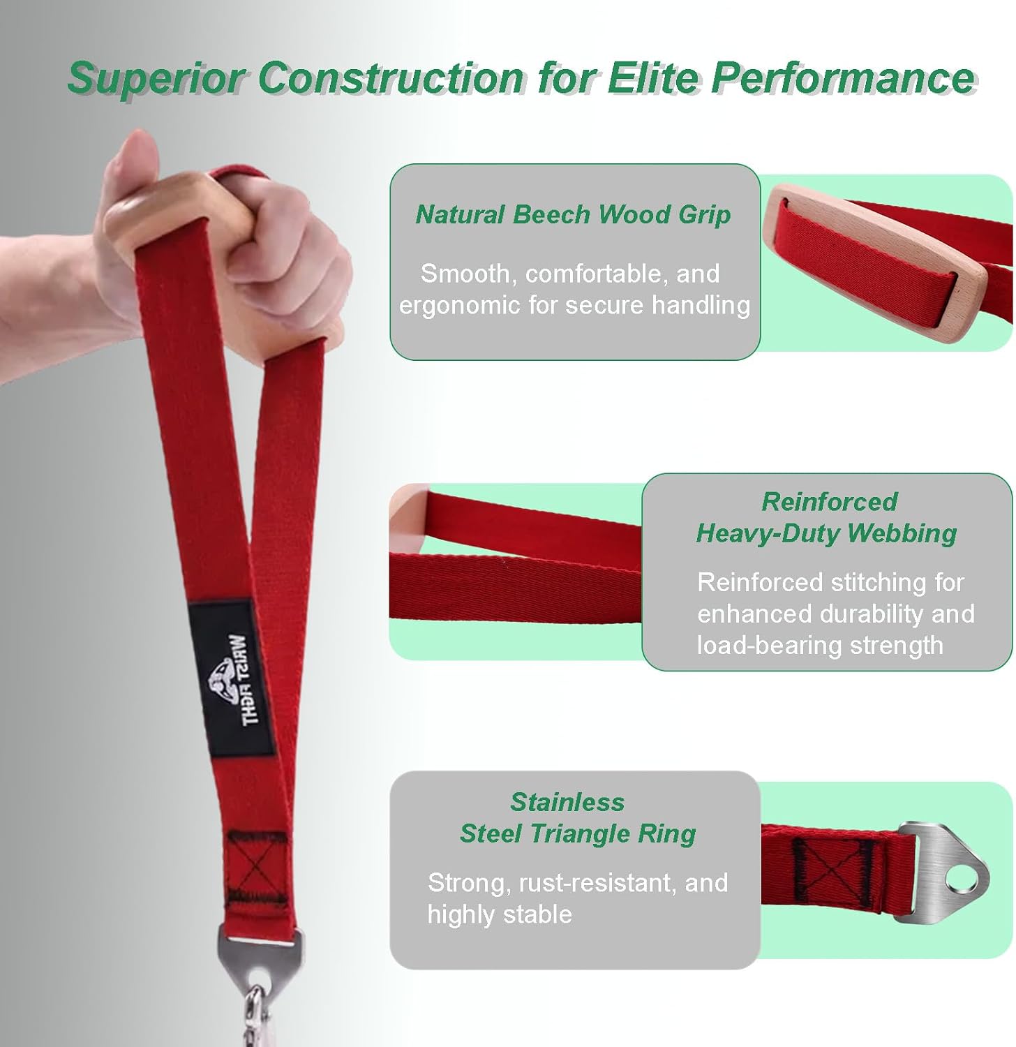 Arm Wrestling Training Gear, Beech Wood Wrist Extension Trainer, Heavy-Duty Forearm Strength & Antagonist Muscle Board with Robust Stainless Steel Hardware for Cable Machine