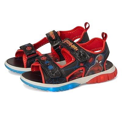 Josmo Spiderman Lighted Sandal (Toddler/Little Kid) Boys Shoes Black/Red