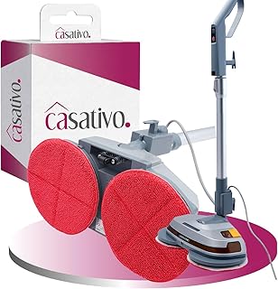 Robuste tiefenreinigende Fussboden-Poliermaschine, Teleskop-Griff, Mikrofaserpads, Sprühfunktion, für Laminat, Parkett, Fliesen, Marmor, Schiefer