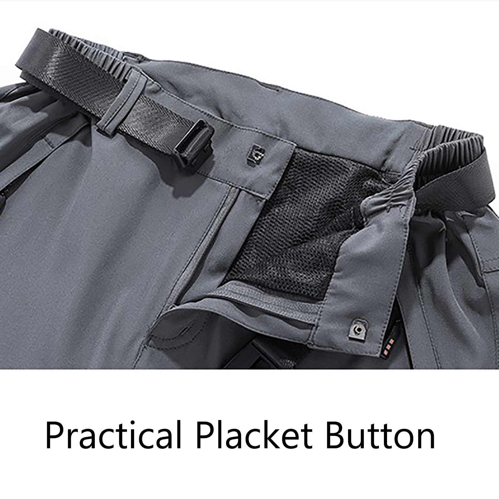 Pantalon Montaña Hombres Secado Rápido Impermeable Pantalones Trekking Escalada Senderismo Acampada Transpirables(Size:4XL,Color:Negro)