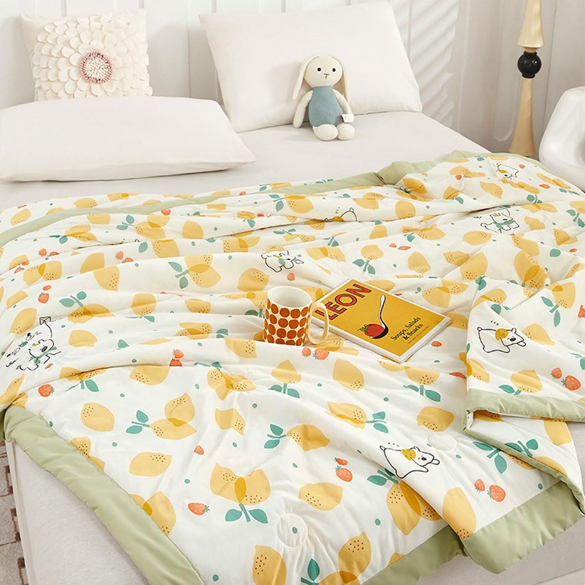 Primaverile Estivo Trapuntato Copriletto Trapuntino Cotone Per Letto Per Singolo/ Matrimoniale/Una Piazza E Mezza 200*230/180*200cm Morbida Coperta Leggera Estiva，Morbido E Confortevole(B,200*230CM)