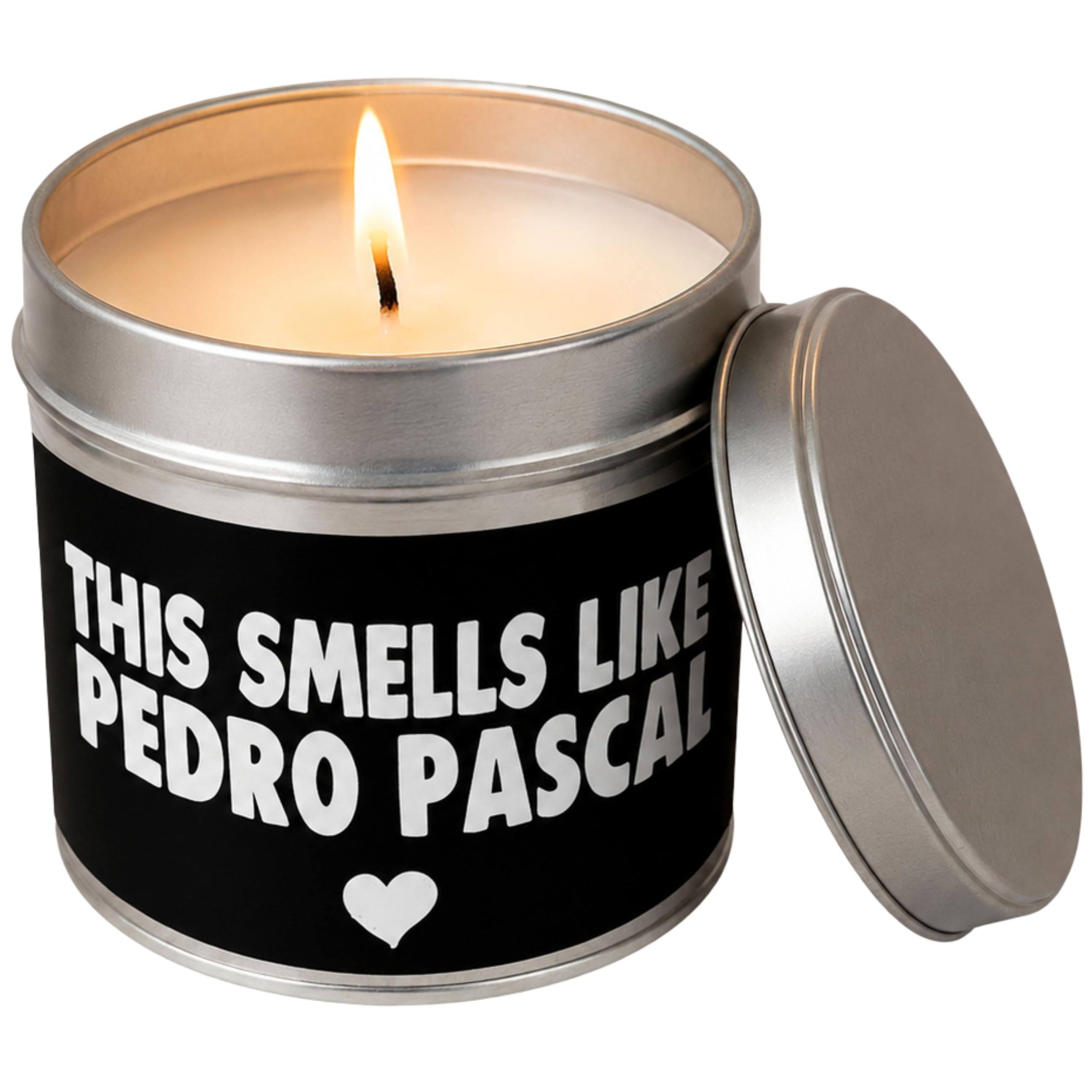 Wanky Candles White Funny Pedro Pascal Candle For Film Fans This Smells Like Celebrity Inspired Vanilla Soy Wax Tin