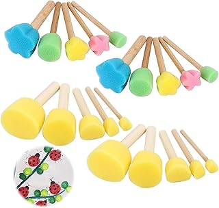 Roinaid 20 Stück Schwammpinsel Kinder Schwammpinsel Schaumstoffpinsel Malschwamm Schwamm Kunstunterricht Kinder, Stupfpins...