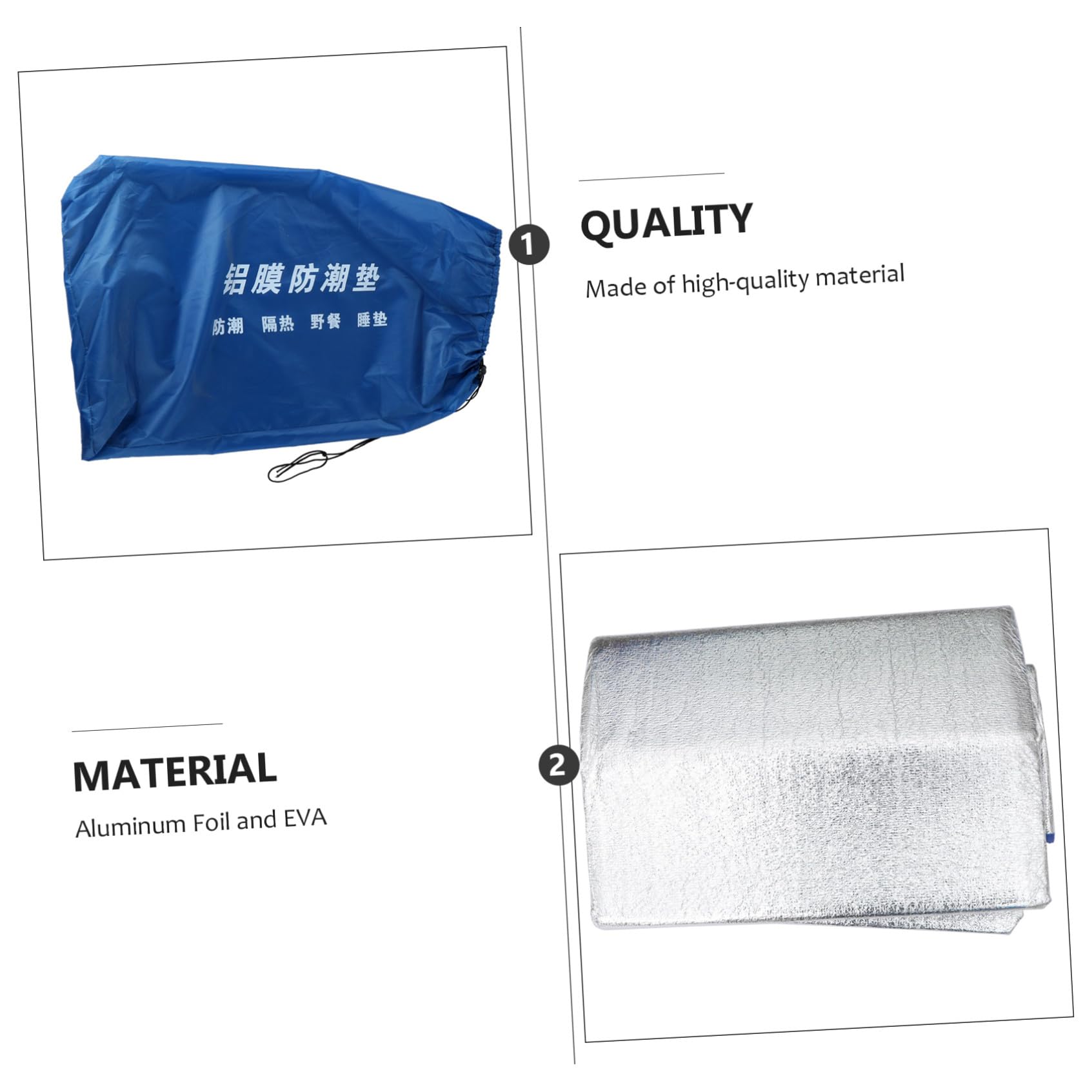 ibasenice Esterilla De Camping 3x3 M, Alfombra Anti Humedad De Aluminio Ligera, Manta para Picnic Al Aire Libre, Resistente Humedad, Adecuado para Senderismo y Acampada