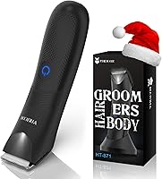 VIKICON Manscape Trimmer for Men: No-Nick Ceramic Blade Ball Shaver, LED Light, IPX7 Waterproof Full Body Groomer USB-C
