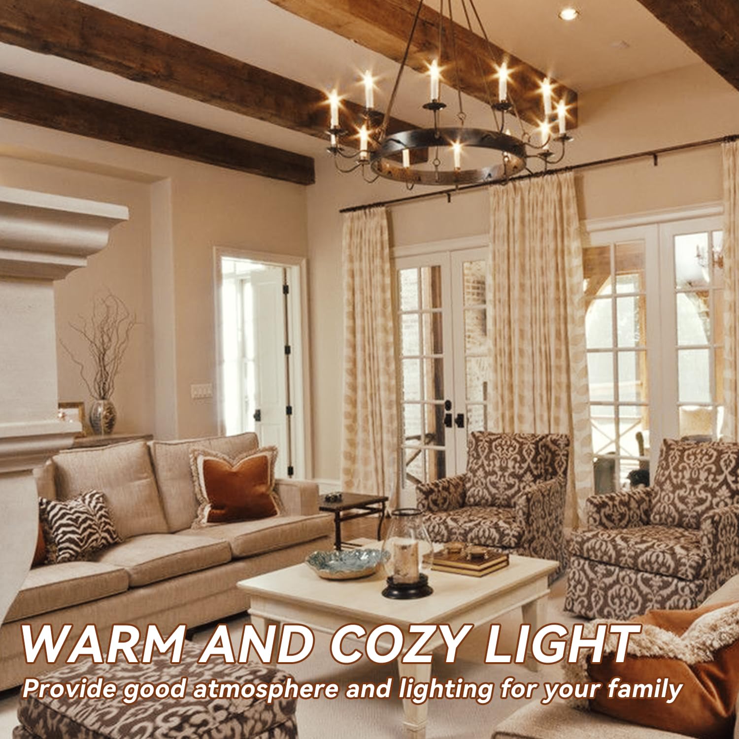 TJOY LED Candelabra Bulbs Dimmable 60W Equivalent Chandelier Light Bulb E12 Small Base 4 5W 2700K Soft Warm — view 5