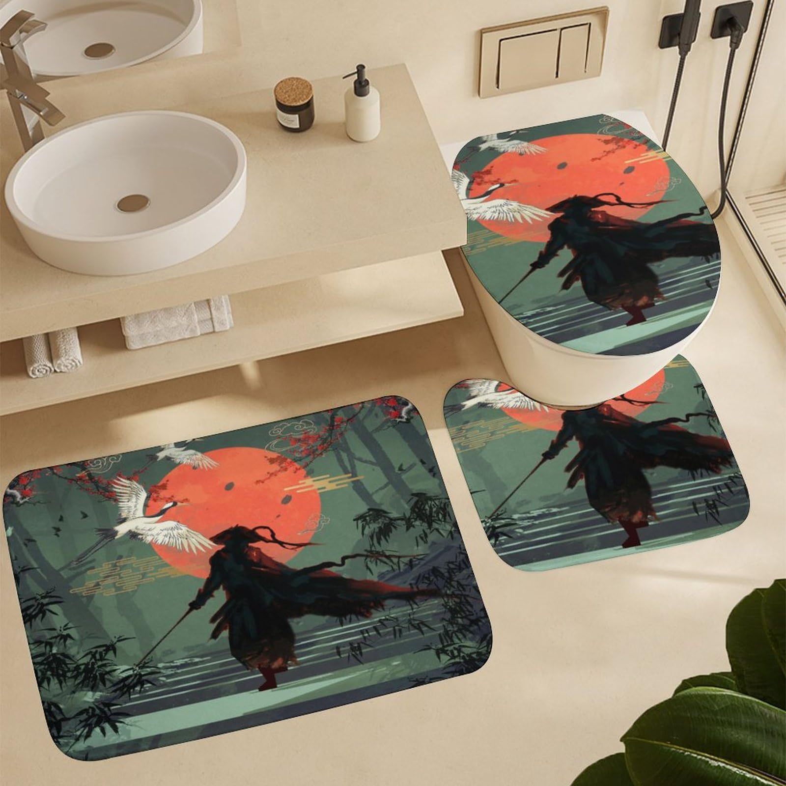 Amazon.com: Vintage Japanese 4 Piece Shower Curtain Sets