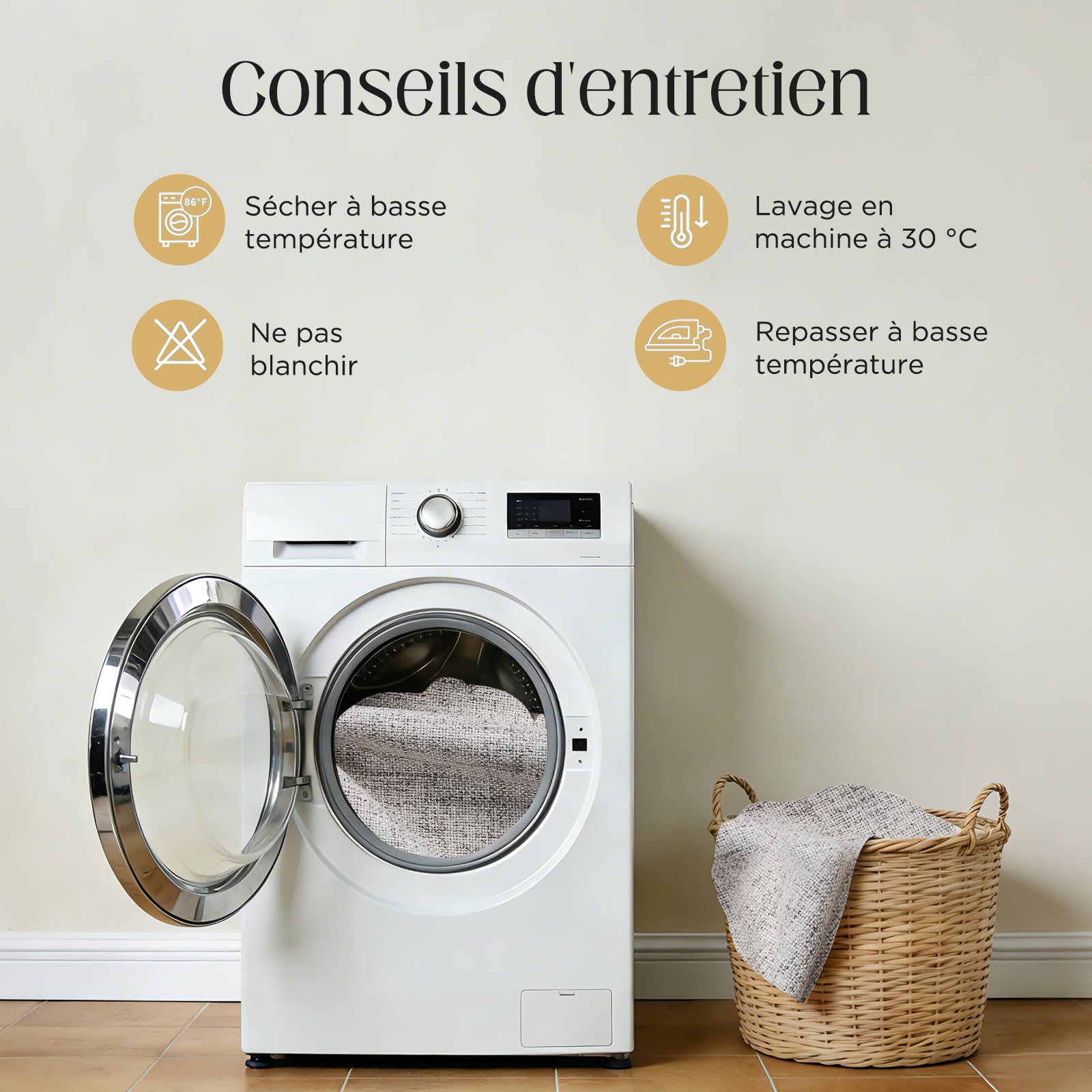 CUCRAF Rideau Occultant avec Galon Fronceur,100% Opacité,H225 x L140 cm,Lot de 2 Panneaux Effet Lin pour Salon,Chambre à Coucher,Chambre Enfant,Système de Rail