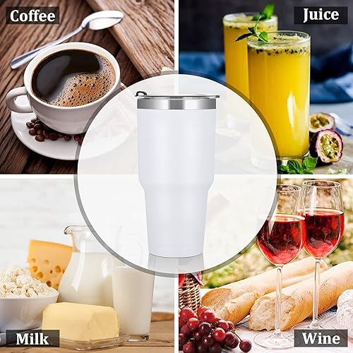 Miniatura 6 de Paquete de 8 vasos de acero inoxidable, vasos aislados de 30 onzas, vaso de café al vacío de doble pared, taza de viaje de acero inoxidable con tapa