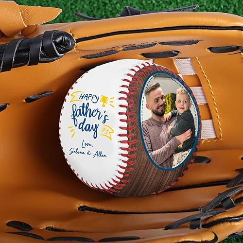 Miniatura 3 de Foto personalizada para el Día del Padre, con tus fotos y texto Béisbol Cumpleaños Día del Padre para papá, marido, abuelo