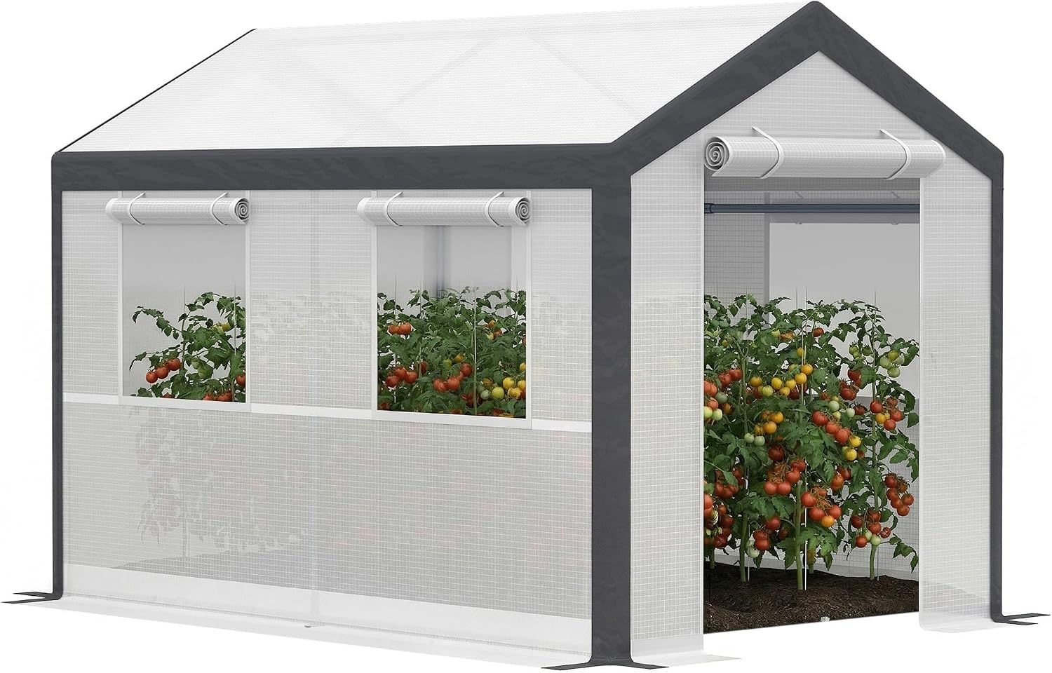 Outsunny 6.6' x 10' x 7' Heavy Duty Walk-in Greenhouse Growth Tent White | Vegetable Seed, Outdoor Plant Growing Tunnel, Warm House, Flower Shed, Backyard