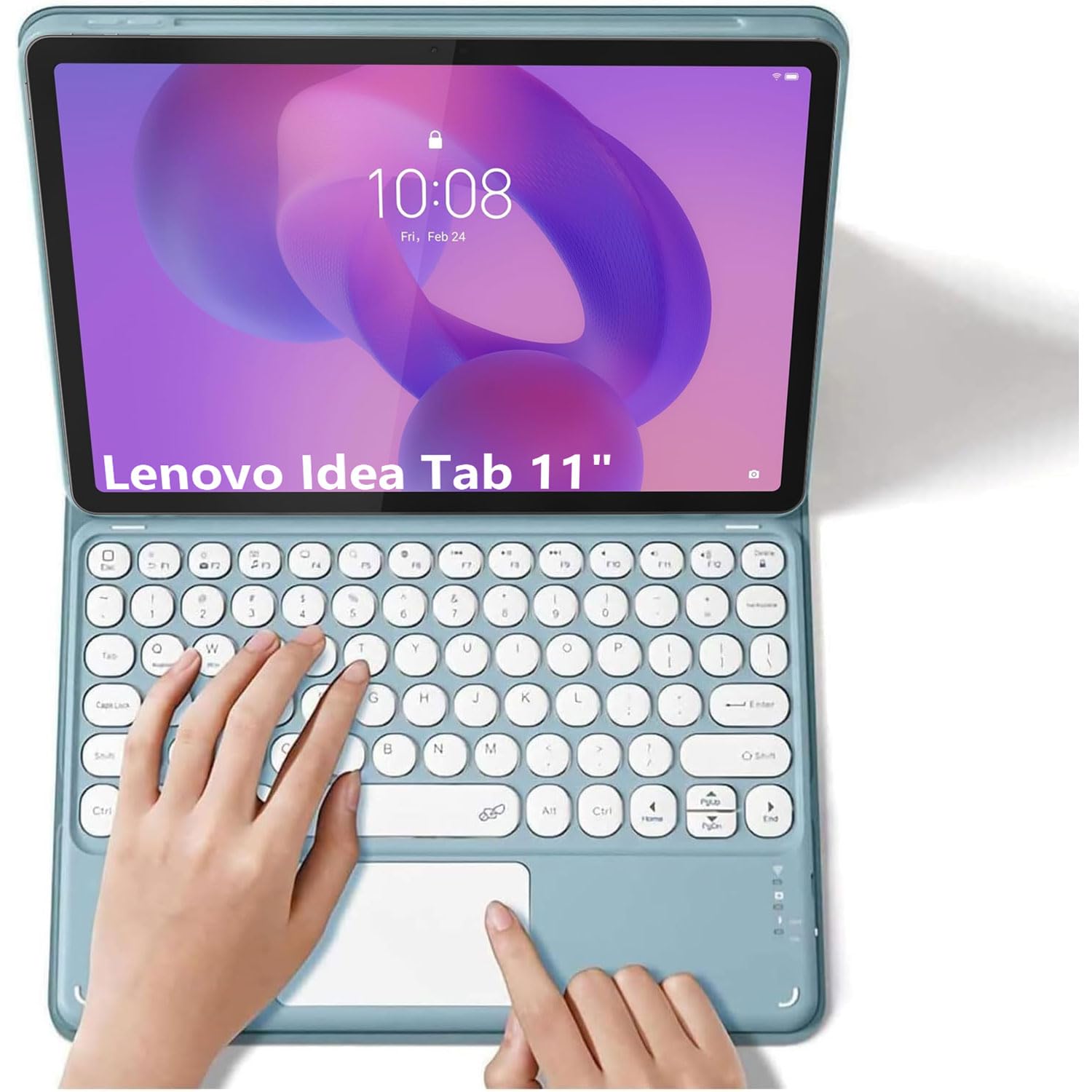 Keyboard Case for Lenovo Idea Tab 11 cali 2025 (TB-336ZU/TB-336FU), inteligentna klawiatura Bluetooth z odłączanym panelem dotykowym i ultracienką klawiaturą folio z myszką,Blue
