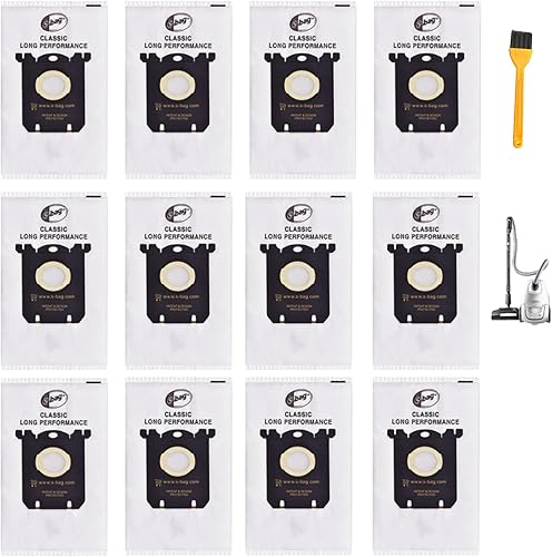 Paquete de 12 bolsas de repuesto S Bag de repuesto para aspiradora compatibles con Electrolux S Bag Classic EL200F EL200F EL4100 EL4200 EL6985