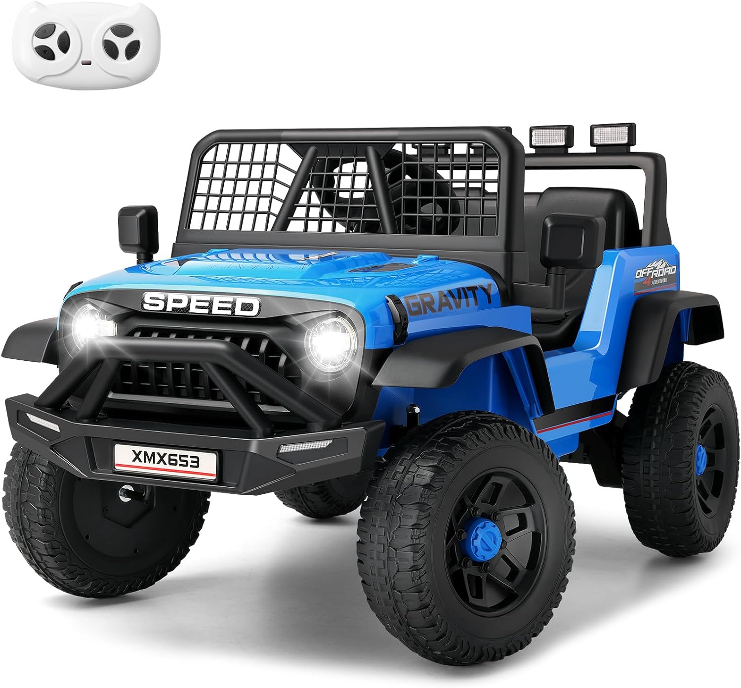 Hikole 24V Ride on Car with Remote Control, Power Car Wheels for Kids, Music Player, Shock Absorption, LED Lights, 3 Speeds, Safety Belt, Electric Car for Girls Boys, Red