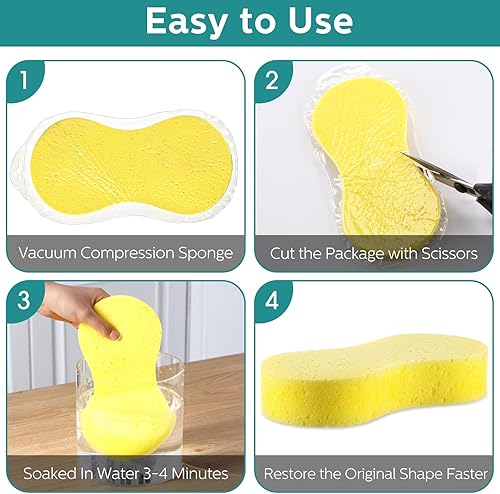 Miniatura 4 de Dandat Esponja grande de lavado de coche, esponja multiusos para lavar platos, no raya, esponja de limpieza para el hogar, almohadilla de lavado de