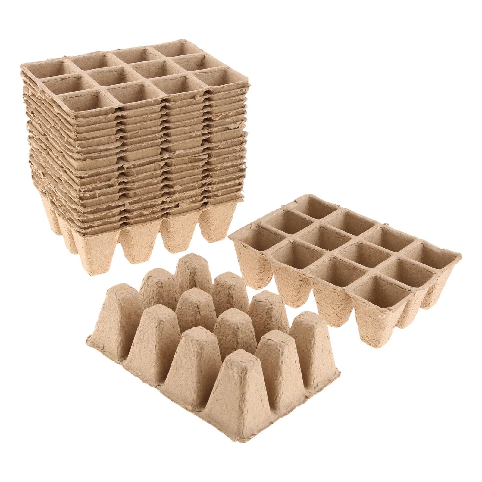 QWZOZST 20Pcs 12 Grid for Nursery Pot for Seedling Starter Tray Biodegradable Cup Garden Planting Germination Tool