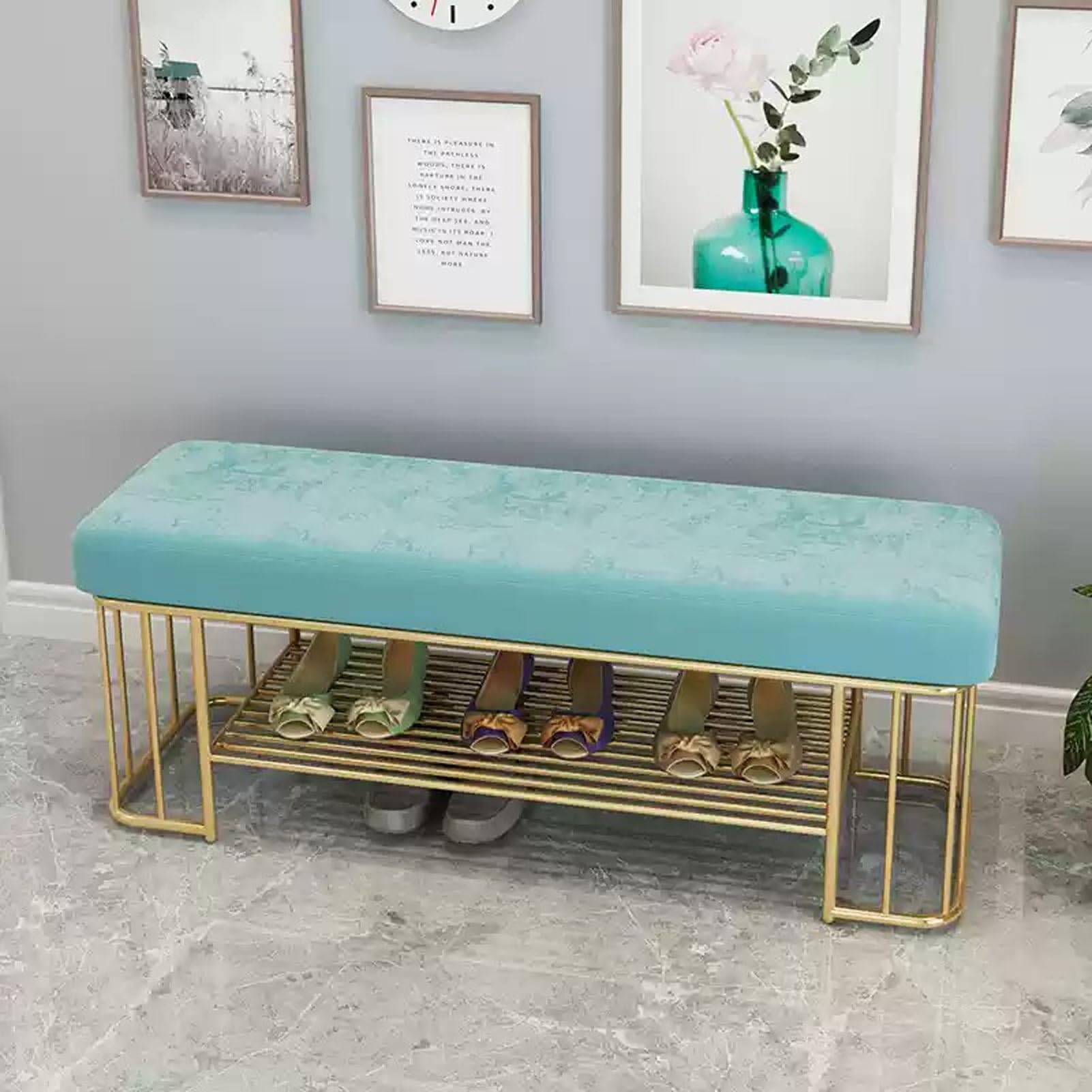 Banc de rangement à chaussures d'entrée pour un accueil chic