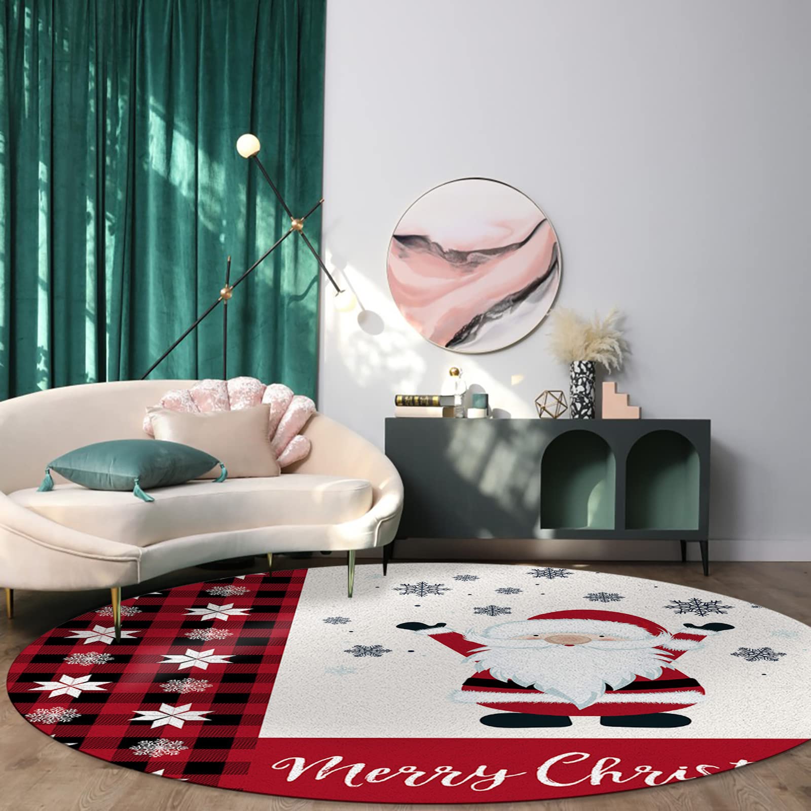 CVk-6540 Tapis Rond De Noël Décorations Pour La Maison Cadeau De Nouvel