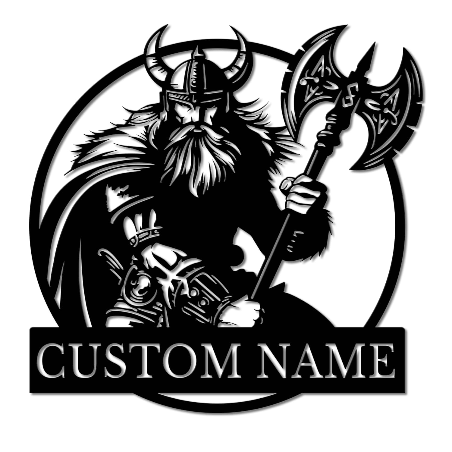 PailideArt Personalized Viking Metal Wall Art - Custom Norse Name Sign for Home & Office - Unique Scandinavian Gift for History Lovers (Style-1)
