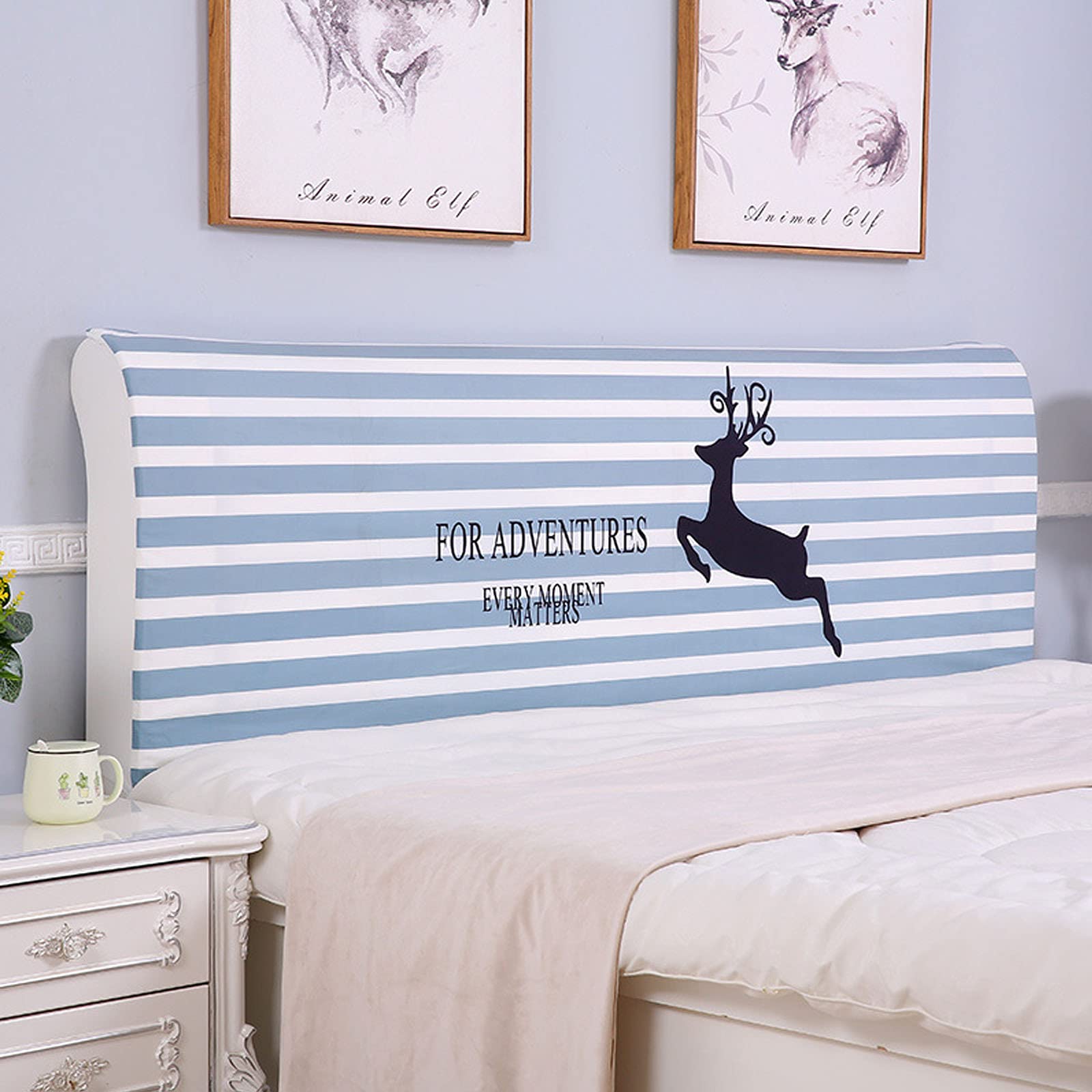 Fodera Testiera Letto Elasticizzata - Copri Testiera Antipolvere Stampa Moderna | Per Camera Da Letto (120 Cm, King Size) - Foto 5